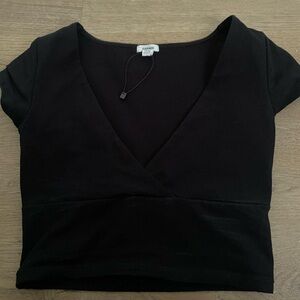 Garage Elegant Black Wrap Top